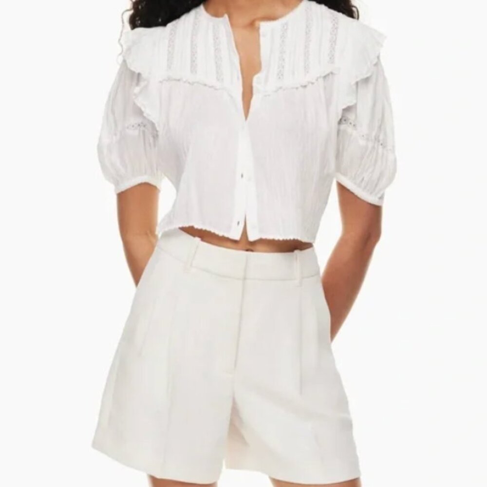 Aritzia Wilfred White Leather Shorts